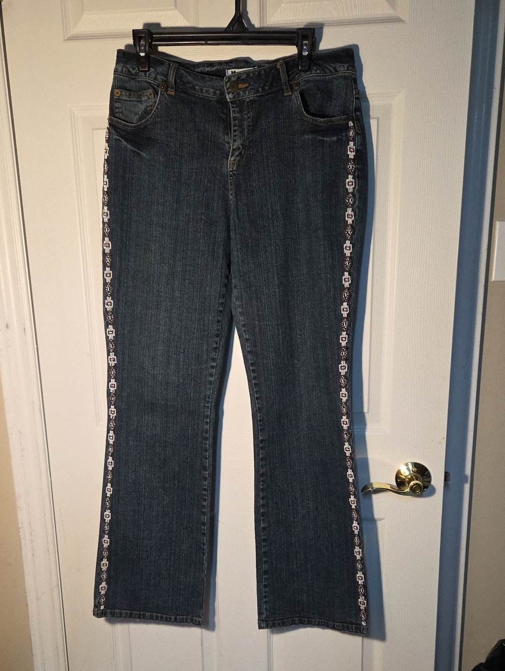 Nygard Dark Wash Women's Jeans with Beaded Side Trim Tall Sz 12